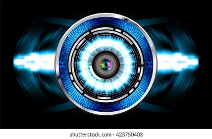 blue abstract light hi speed internet technology background illustration, eye scan virus computer. motion move graphic, vector