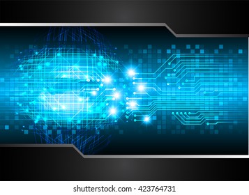 blue abstract light hi speed internet technology background illustration, Background conceptual image of digital. eye scan virus computer. motion move graphic, vector. Hexagon pixel
