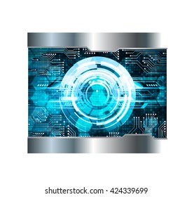 blue abstract light hi speed internet technology background illustration, Background conceptual image of digital. eye scan virus computer. 