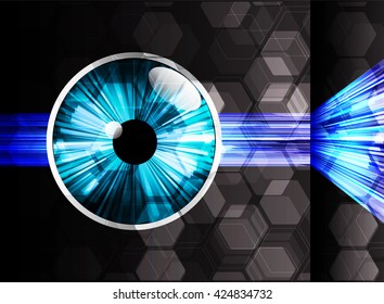 blue abstract light hi speed internet technology background illustration, Background conceptual image of digital. Cyber security concept, Cyber data digital, Cyber Technology, vector. Hexagon pixel