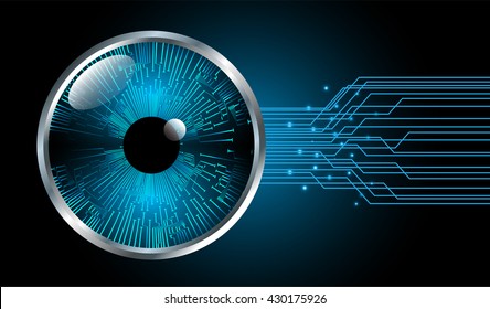 blue abstract light hi speed internet technology background illustration, Background conceptual image of digital. Cyber security concept, Cyber data digital. eye scan virus computer. vector