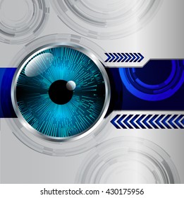 blue abstract light hi speed internet technology background illustration, Background conceptual image of digital. Cyber security concept, Cyber data digital. eye scan virus computer. vector