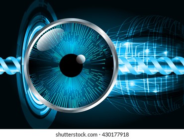 blue abstract light hi speed internet technology background illustration, Background conceptual image of digital. Cyber security concept, Cyber data digital. eye scan virus computer. vector