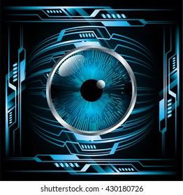blue abstract light hi speed internet technology background illustration, Background conceptual image of digital. Cyber security concept, Cyber data digital. eye scan virus computer. vector