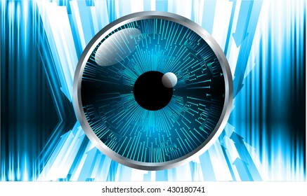blue abstract light hi speed internet technology background illustration, Background conceptual image of digital. Cyber security concept, Cyber data digital. eye scan virus computer. vector