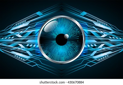 blue abstract light hi speed internet technology background illustration, Background conceptual image of digital. Cyber security concept, Cyber data digital. eye scan virus computer. vector