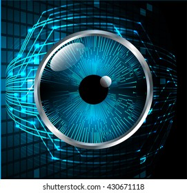 blue abstract light hi speed internet technology background illustration, Background conceptual image of digital. Cyber security concept, Cyber data digital. eye scan virus computer. vector