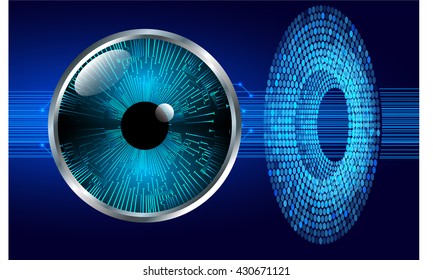 blue abstract light hi speed internet technology background illustration, Background conceptual image of digital. Cyber security concept, Cyber data digital. eye scan virus computer. vector