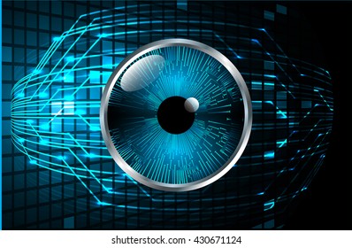 blue abstract light hi speed internet technology background illustration, Background conceptual image of digital. Cyber security concept, Cyber data digital. eye scan virus computer. vector