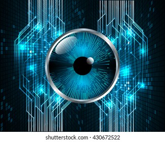 blue abstract light hi speed internet technology background illustration, Background conceptual image of digital. Cyber security concept, Cyber data digital. eye scan virus computer. vector