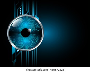 blue abstract light hi speed internet technology background illustration, Background conceptual image of digital. Cyber security concept, Cyber data digital. eye scan virus computer. vector