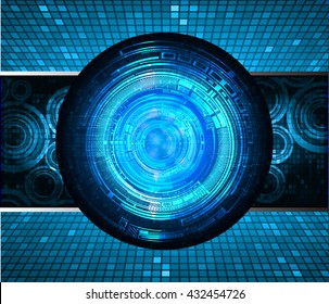 blue abstract light hi speed internet technology background illustration, Background conceptual image of digital. Cyber security concept, Cyber data digital. eye scan virus computer. vector