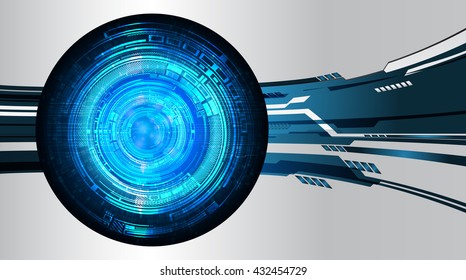 blue abstract light hi speed internet technology background illustration, Background conceptual image of digital. Cyber security concept, Cyber data digital. eye scan virus computer. vector