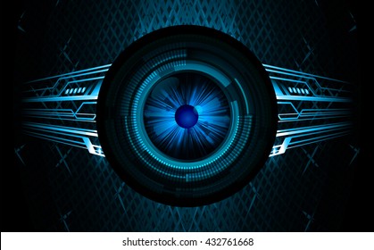 blue abstract light hi speed internet technology background illustration, Background conceptual image of digital. Cyber security concept, Cyber data digital. eye scan virus computer. vector