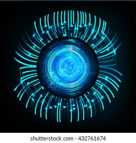 blue abstract light hi speed internet technology background illustration, Background conceptual image of digital. Cyber security concept, Cyber data digital. eye scan virus computer. vector