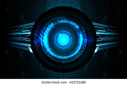 blue abstract light hi speed internet technology background illustration, Background conceptual image of digital. Cyber security concept, Cyber data digital. eye scan virus computer. vector