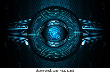 blue abstract light hi speed internet technology background illustration, Background conceptual image of digital. Cyber security concept, Cyber data digital. eye scan virus computer. vector