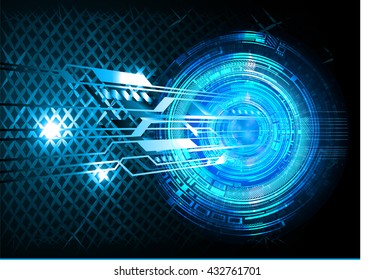 blue abstract light hi speed internet technology background illustration, Background conceptual image of digital. Cyber security concept, Cyber data digital. eye scan virus computer. vector