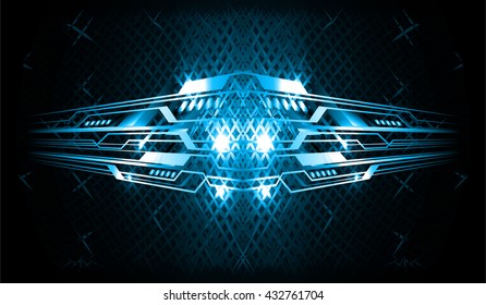 blue abstract light hi speed internet technology background illustration, Background conceptual image of digital. Cyber security concept, Cyber data digital. eye scan virus computer. vector