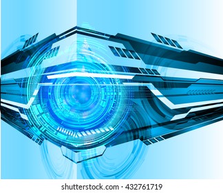 blue abstract light hi speed internet technology background illustration, Background conceptual image of digital. Cyber security concept, Cyber data digital. eye scan virus computer. vector