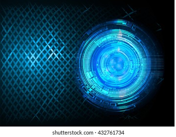 blue abstract light hi speed internet technology background illustration, Background conceptual image of digital. Cyber security concept, Cyber data digital. eye scan virus computer. vector