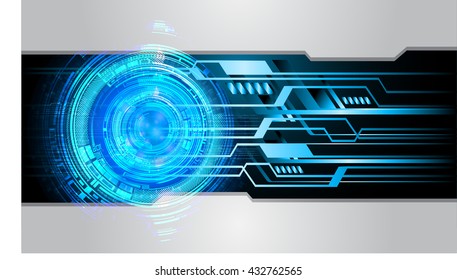 blue abstract light hi speed internet technology background illustration, Background conceptual image of digital. Cyber security concept, Cyber data digital. eye scan virus computer. vector