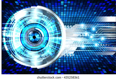 blue abstract light hi speed internet technology background illustration, Background conceptual image of digital. Cyber security concept, Cyber data digital. eye scan virus computer. vector