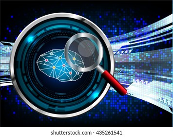 blue abstract light hi speed internet technology background, Background conceptual image of digital. Cyber security concept. Cyber digital Technology. Brain Idea