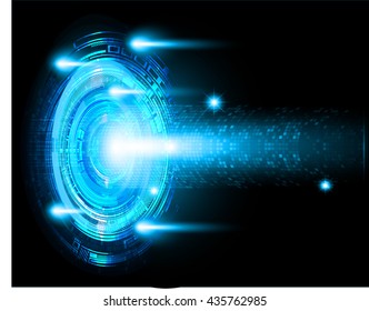blue abstract light hi speed internet technology background illustration, Background conceptual image of digital. Cyber security concept, Cyber data digital. eye scan virus computer. vector