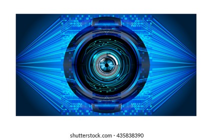 blue abstract light hi speed internet technology background illustration, Background conceptual image of digital. Cyber security concept, Cyber data digital. eye scan virus computer. vector