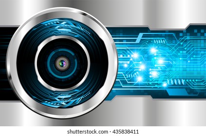 blue abstract light hi speed internet technology background illustration, Background conceptual image of digital. Cyber security concept, Cyber data digital. eye scan virus computer. vector