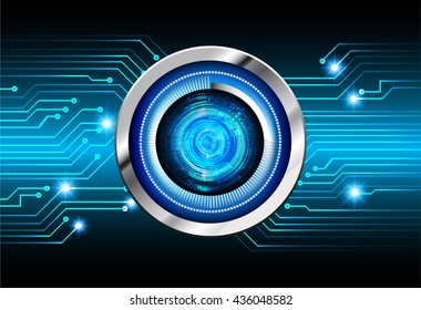 blue abstract light hi speed internet technology background illustration, Background conceptual image of digital. Cyber security concept, Cyber data digital. eye scan virus computer. vector