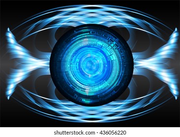 blue abstract light hi speed internet technology background illustration, Background conceptual image of digital. Cyber security concept, Cyber data digital. eye scan virus computer. vector