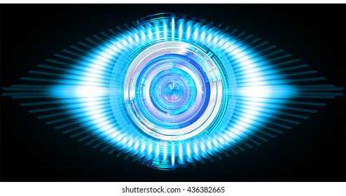 blue abstract light hi speed internet technology background illustration, Background conceptual image of digital. Cyber security concept, Cyber data digital. eye scan virus computer. vector