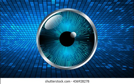 blue abstract light hi speed internet technology background illustration, Background conceptual image of digital. Cyber security concept, Cyber data digital. eye scan virus computer. vector