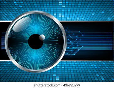 blue abstract light hi speed internet technology background illustration, Background conceptual image of digital. Cyber security concept, Cyber data digital. eye scan virus computer. vector