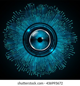 blue abstract light hi speed internet technology background illustration, Background conceptual image of digital. Cyber security concept, Cyber data digital. eye scan virus computer. vector