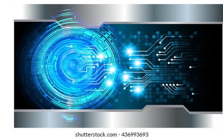 blue abstract light hi speed internet technology background illustration, Background conceptual image of digital. Cyber security concept, Cyber data digital. eye scan virus computer. vector