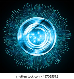 blue abstract light hi speed internet technology background illustration, Background conceptual image of digital. Cyber security concept, Cyber data digital. eye scan virus computer. vector