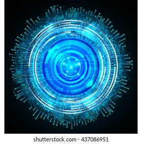 blue abstract light hi speed internet technology background illustration, Background conceptual image of digital. Cyber security concept, Cyber data digital. eye scan virus computer. vector