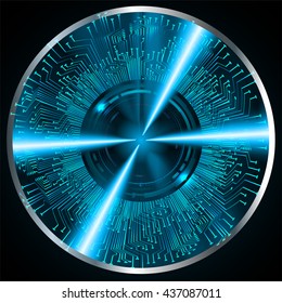 blue abstract light hi speed internet technology background illustration, Background conceptual image of digital. Cyber security concept, Cyber data digital. eye scan virus computer. vector