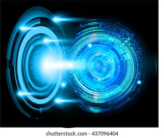 blue abstract light hi speed internet technology background illustration, Background conceptual image of digital. Cyber security concept, Cyber data digital. eye scan virus computer. vector