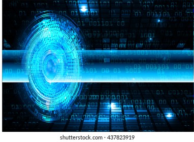 blue abstract light hi speed internet technology background illustration, Background conceptual image of digital. Cyber security concept, Cyber data digital. eye scan virus computer. vector