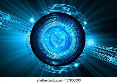 blue abstract light hi speed internet technology background illustration, Background conceptual image of digital. Cyber security concept, Cyber data digital. eye scan virus computer. vector