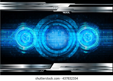 blue abstract light hi speed internet technology background illustration, Background conceptual image of digital. Cyber security concept, Cyber data digital. eye scan virus computer. vector