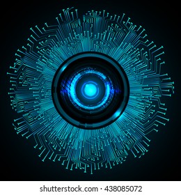 blue abstract light hi speed internet technology background illustration, Background conceptual image of digital. Cyber security concept, Cyber data digital. eye scan virus computer. vector