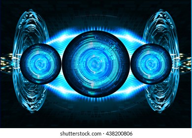 blue abstract light hi speed internet technology background illustration, Background conceptual image of digital. Cyber security concept, Cyber data digital. eye scan virus computer. vector