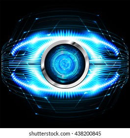 blue abstract light hi speed internet technology background illustration, Background conceptual image of digital. Cyber security concept, Cyber data digital. eye scan virus computer. vector