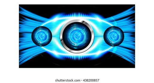 blue abstract light hi speed internet technology background illustration, Background conceptual image of digital. Cyber security concept, Cyber data digital. eye scan virus computer. vector