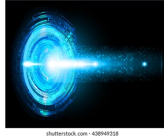 ilustración de fondo de la tecnología de Internet de alta velocidad de luz abstracta azul, imagen conceptual de fondo de digital. Concepto de ciberseguridad, Ciberdatos digitales. equipo antivirus de análisis ocular. vectorial